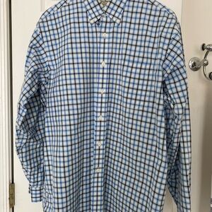 L.L. Bean Blue and White Checkered Casual Shirt